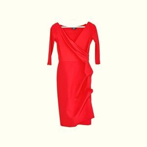 CHIARA BONI LA PETITE ROBE EUC Florian side ruffle midi in Red Size IT44 US8